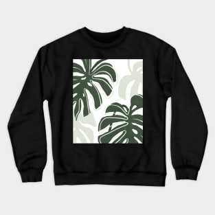 Green Monstera leaves pattern Crewneck Sweatshirt